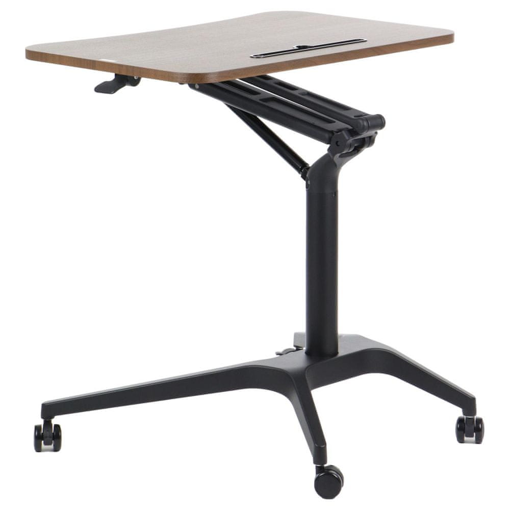 STEMA Výškovo nastaviteľný stôl SH-A10, čierny rám, doska orech, výška 73,5-104 cm, doska 72x48 cm.